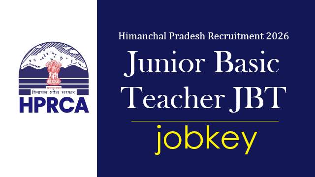 Himanchal Pradesh HPRCA JBT Teacher Online Form 2026-jobkey